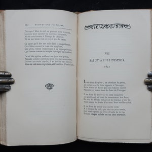 1900 Poetical Works of Alphonse de Lamartine French Poetry Romanticism Leather Binding Bibliophilia Paris Alphonse Lemerre image 9