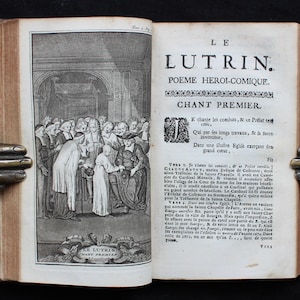 1729 The Poetical Works of Boileau Illustrated with 6 Stunning Engraved Plates L&#39;Art Poétique Le Lutrin Odes French Literature Leather 1700s