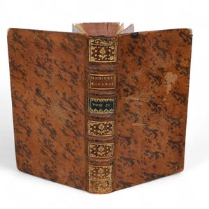 1763 Französisches Ledergebundenes Buch, Christliche Meditationen