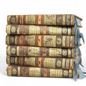 1818 Works of Tacitus – 6-Volume Set in Latin & French – Ancient Roman History – Leather Bindings – Annals, Histories, Agricola, Germania