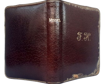 1906 Missal of the Seven Sacraments Illustrated Throughout Prayerbook French Antique Fine Morocco Binding