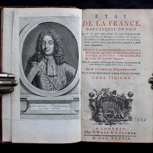 1737 Comprehensive Overview of French Government & Society | Ecclesiastical, Military, Justice, Finances | Etat de la France | Frontispiece