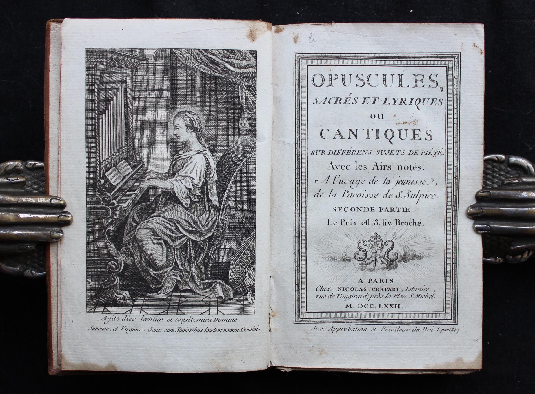 アンティーク 1772年製 フランス製 カトリック 賛美歌集 – 聖歌、サン