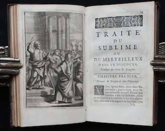1701 On the Sublime Longinus Literary Criticism Classic Work on Aesthetics French Translation by Boileau Rare Antique Book 1700s