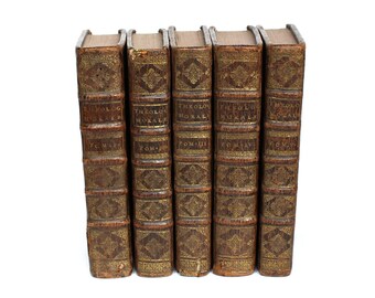 1682 Moral Theology 5-Volume Set, Antique French Books