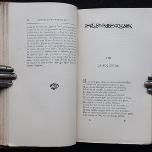1900 Poetical Works of Alphonse de Lamartine French Poetry Romanticism Leather Binding Bibliophilia Paris Alphonse Lemerre zdjęcie 7