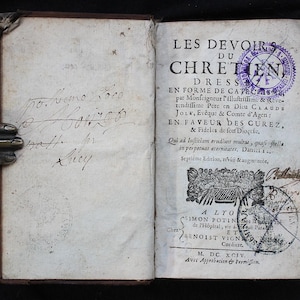 1694 Antique Catholic Catechism - Christian Duties - Religious Instruction and Moral Guidance - Claude Joly -  Rare Theology Book - 1600s