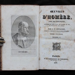 1830 Iliad of Homer – Antique French Leather-Bound Edition