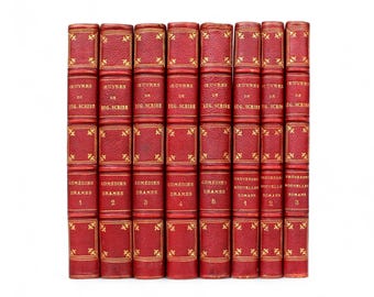 Obras completas de Eugène Scribe – Edición francesa en piel de 1874