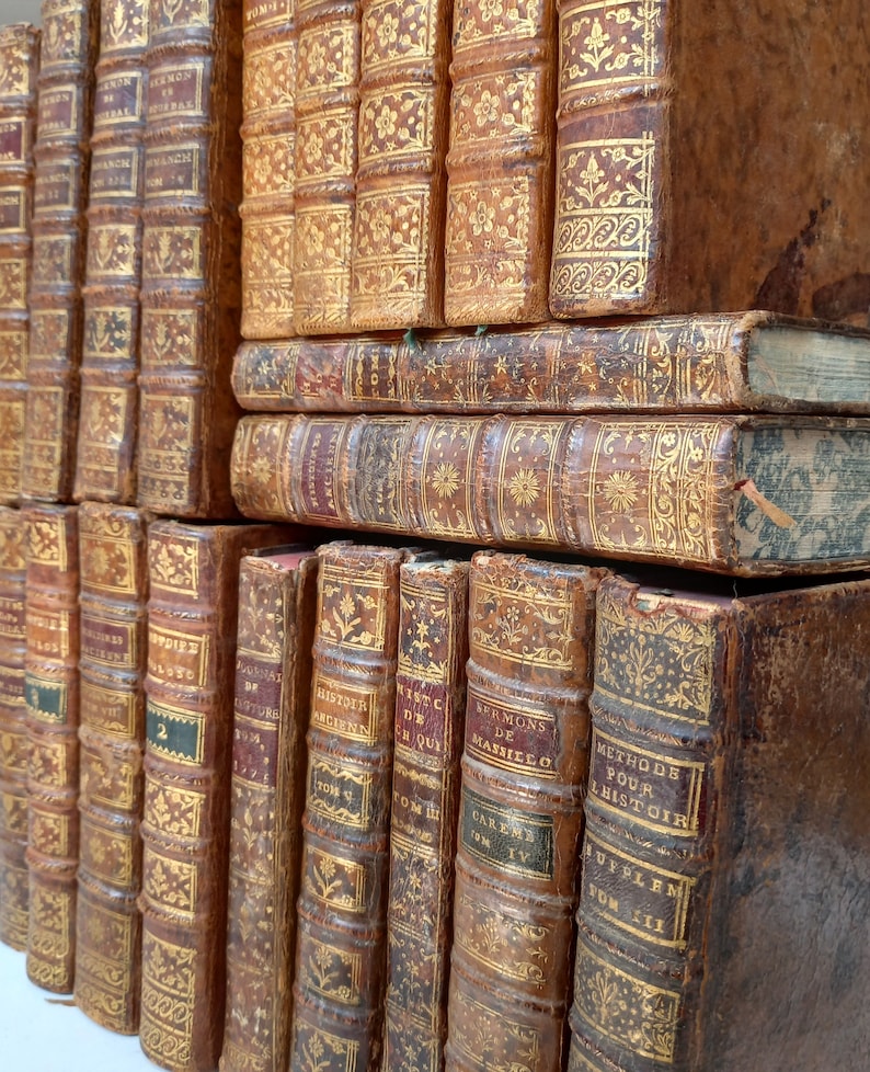 1700s Antique Book From the 18th Century Decorative Leather Etsy