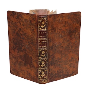Cartas chinas de 1755 - Correspondencia filosófica antigua - Libro antiguo raro encuadernado en cuero - Perspectiva europea del siglo XVIII sobre China