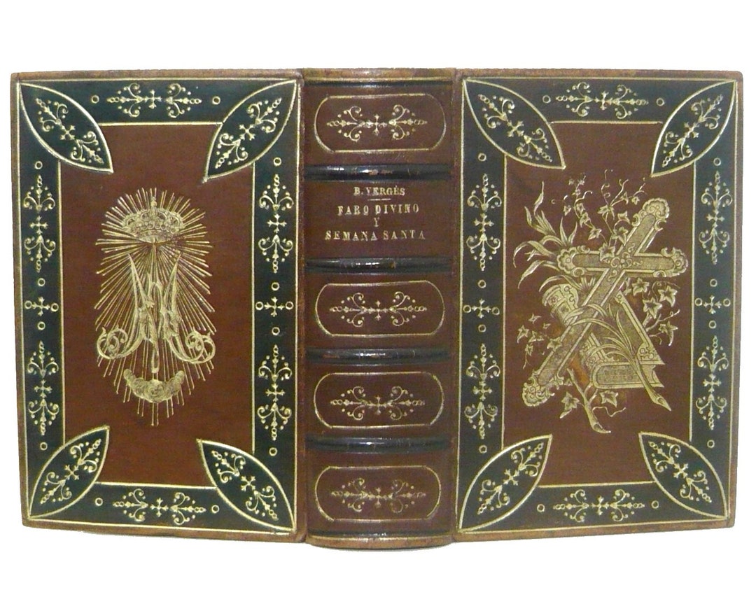 1888 Exquisite Binding Antique Devotional Book in Spanish Etsy