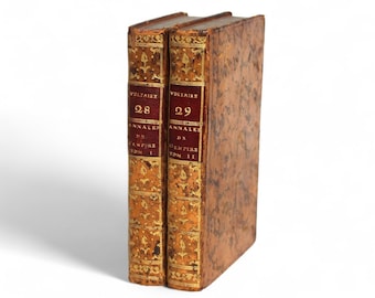 1785 Voltaire Annals of the Empire – Antique French Leather Book Set