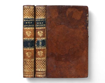 1793 antieke Franse boekenset, morele begeleiding, Leprince de Beaumont