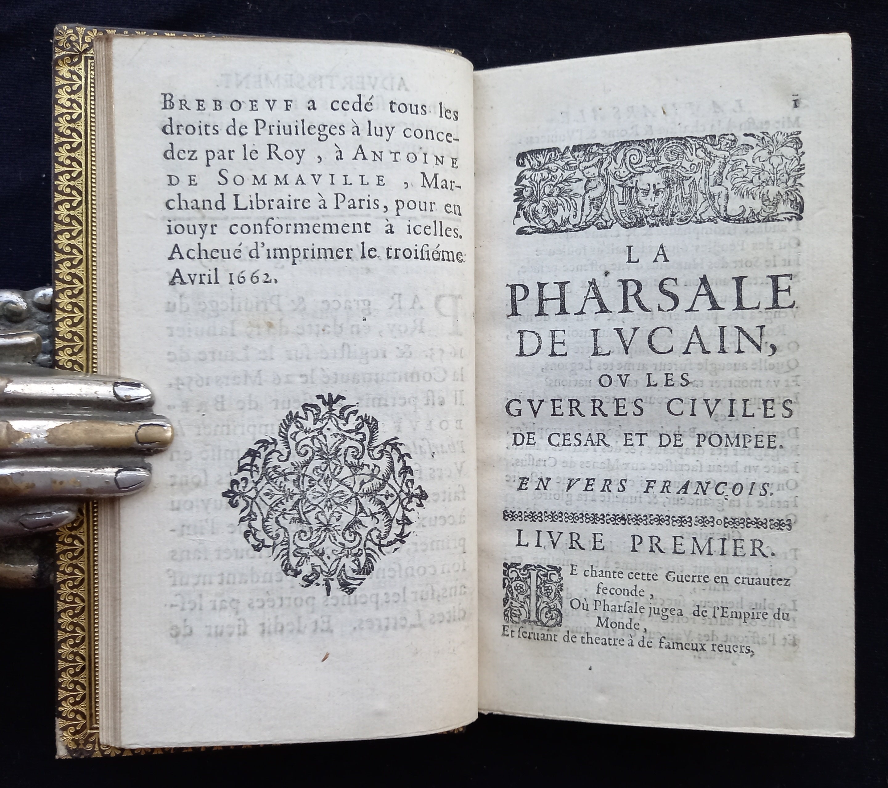 1662 Pharsalia Lucan Civil War Rome Julius Caesar Pompey Deluxe Binding