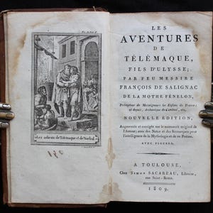 1809 The Adventures of Telemachus by Fénelon – Illustrated Mythology Classic – Homer’s Odyssey, Greek Gods, Antique Literature