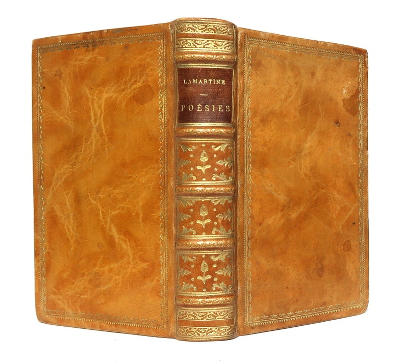 1900 Poetical Works of Alphonse de Lamartine French Poetry Romanticism Leather Binding Bibliophilia Paris Alphonse Lemerre zdjęcie 1