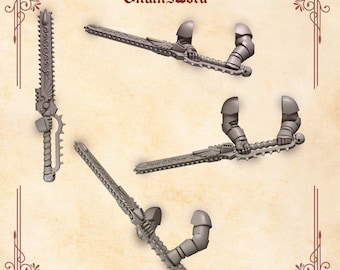 Épées tronçonneuses à deux mains Crimson Lords