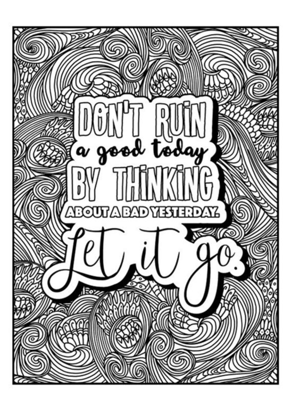 Inspirational Quotes Coloring Pages 50 Depression, Anxiety, Motivational  Quotes Coloring Pages for Adults Digital Download Printable 