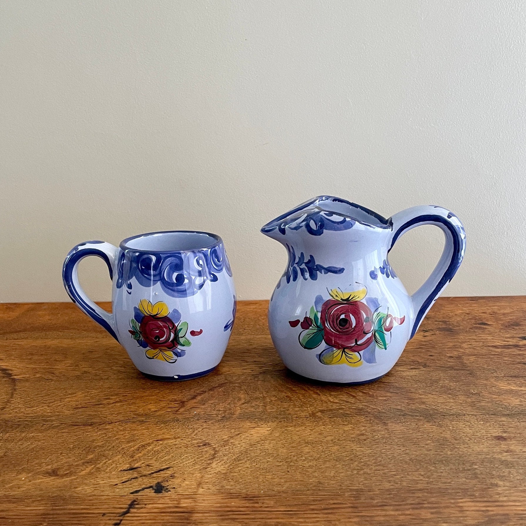 Handmade Hand Painted Portuguese Pottery Coffee Mug Floral – Set of 2 – We  Are Portugal