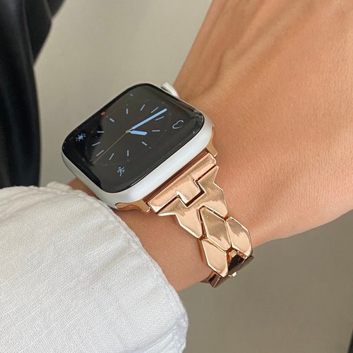 Silver Metal Apple Watch Band Women 38mm 40mm 41mm 42mm 44mm Etsy