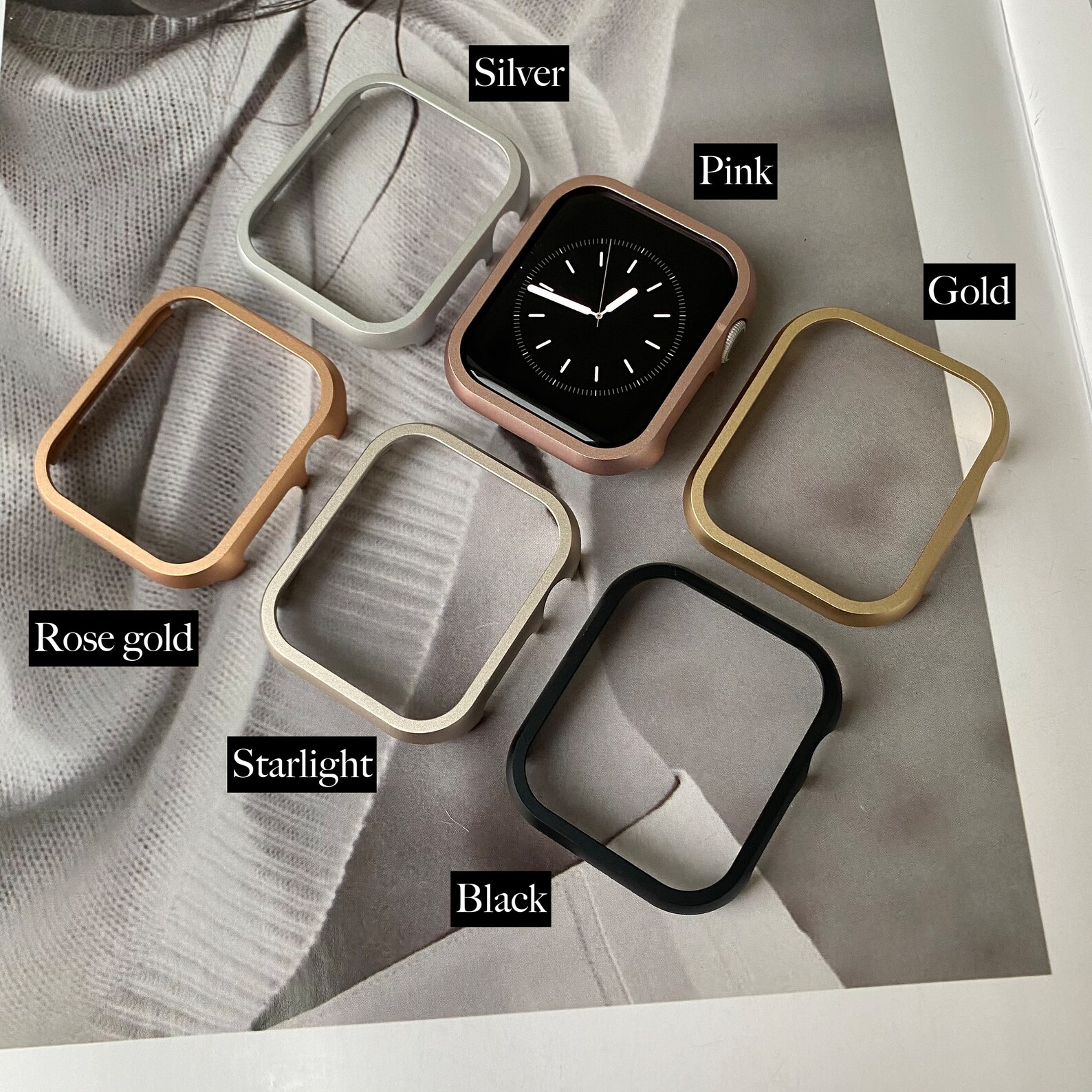 Apple Watch Case Aluminium Silver Gold Black Rose Gold Etsy