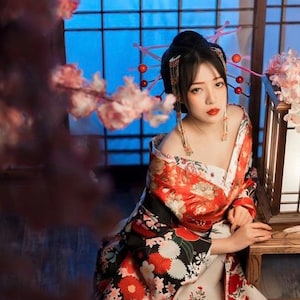 Custom-fit Japanese Oiran Kimono Set / Bespoke Kimono Japanese / Kimono ...