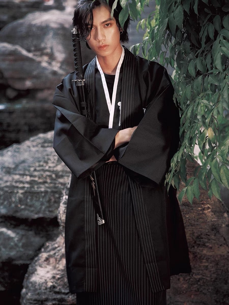 Cute Himura Kenshin Cosplay Kendo Haori Kimono Costume Men Set