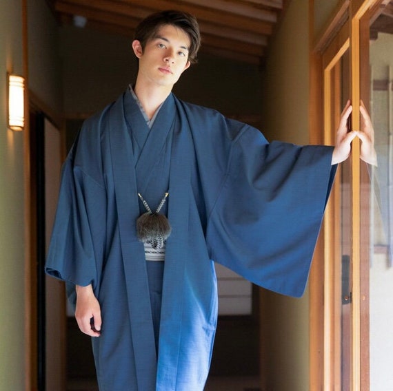 Conjunto de kimono japonés tradicional para hombre: kimono Haori, Kaku Obi  y kimono Nagagi para hombre en oferta -  México