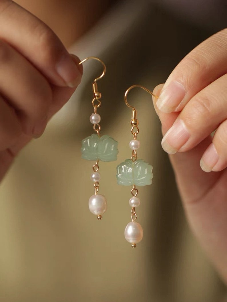 Magnolia Dangling Earrings/ Qipao Hair Accessories / Hair Etsy