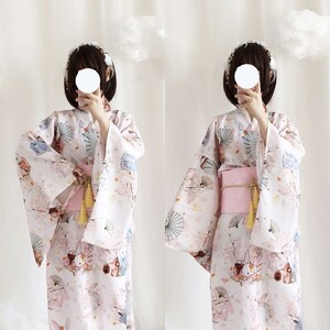 3 Colours Japanese Kimono /black Kimono/ White and Pink Kimono/ Light
