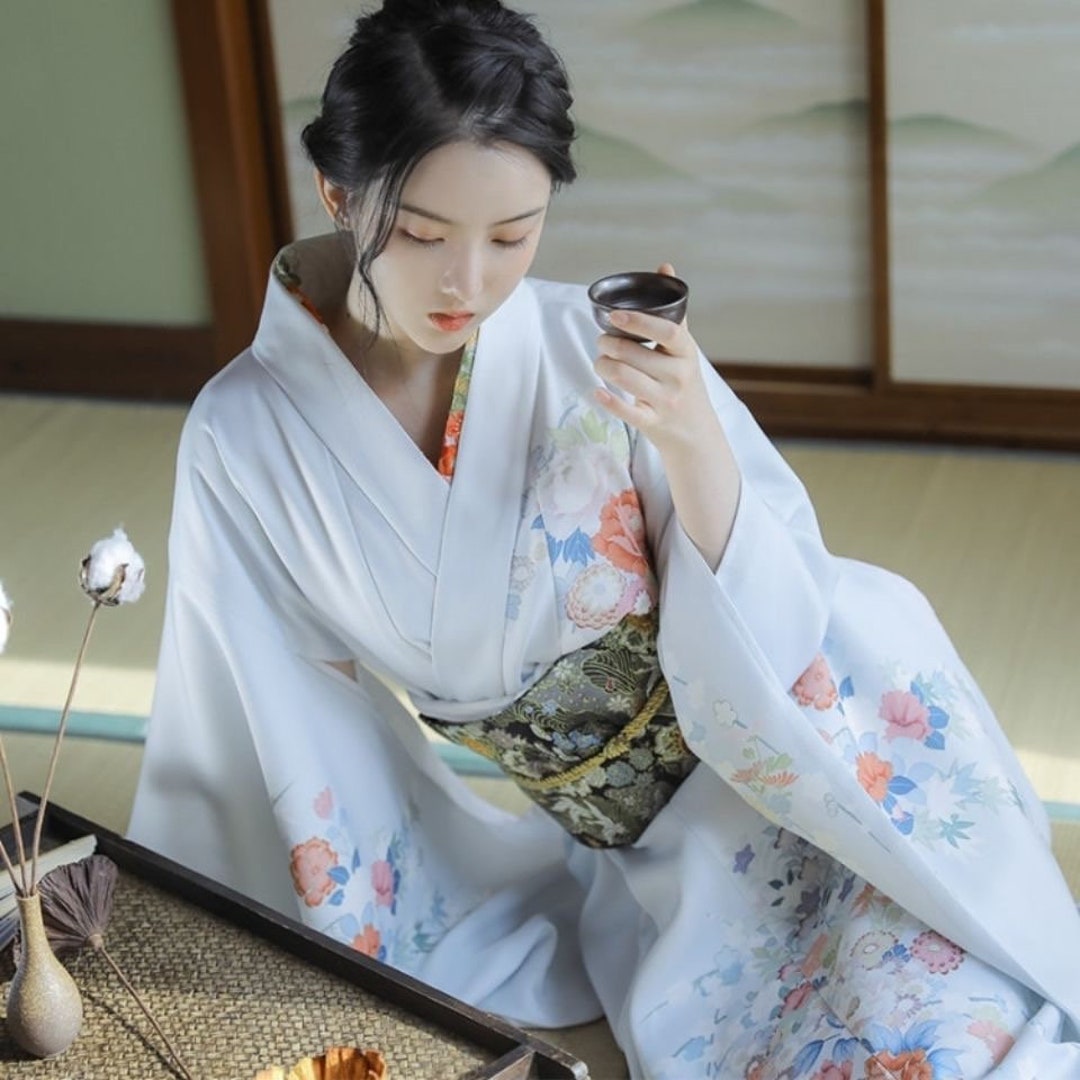 Adult/ Pre-teen Japanese Kimono / Light Blue Kimono / Kimono - Etsy