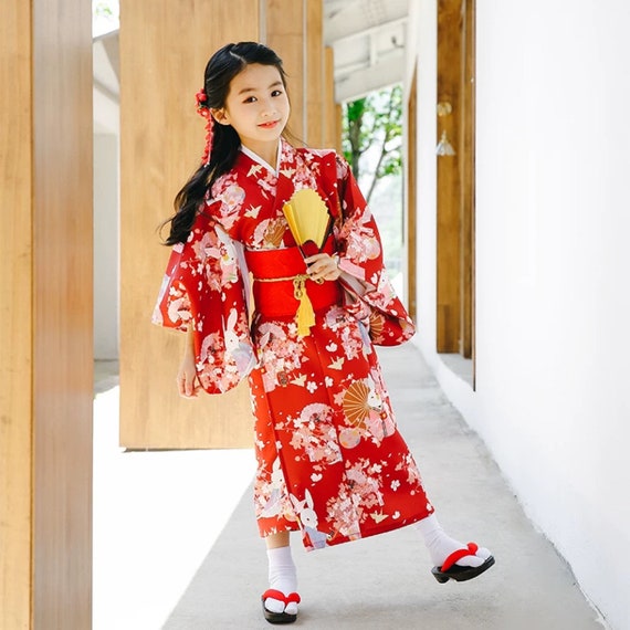 Kimono per bambini/kimono giapponese/kimono rosso/abito kimono per bambini/abito  giapponese/solo Kimono -  Italia