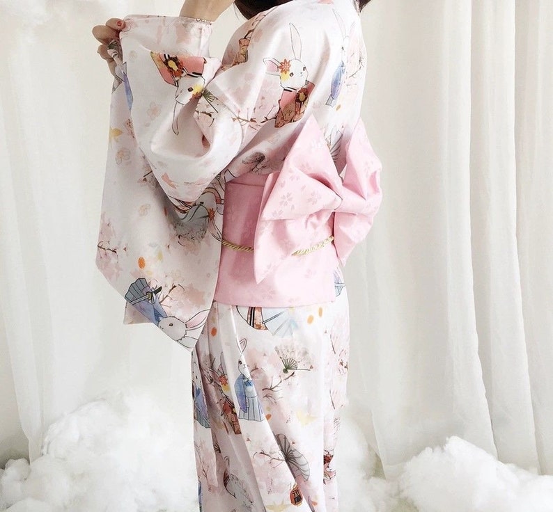 3 Colours Japanese Kimono /black Kimono/ White and Pink - Etsy