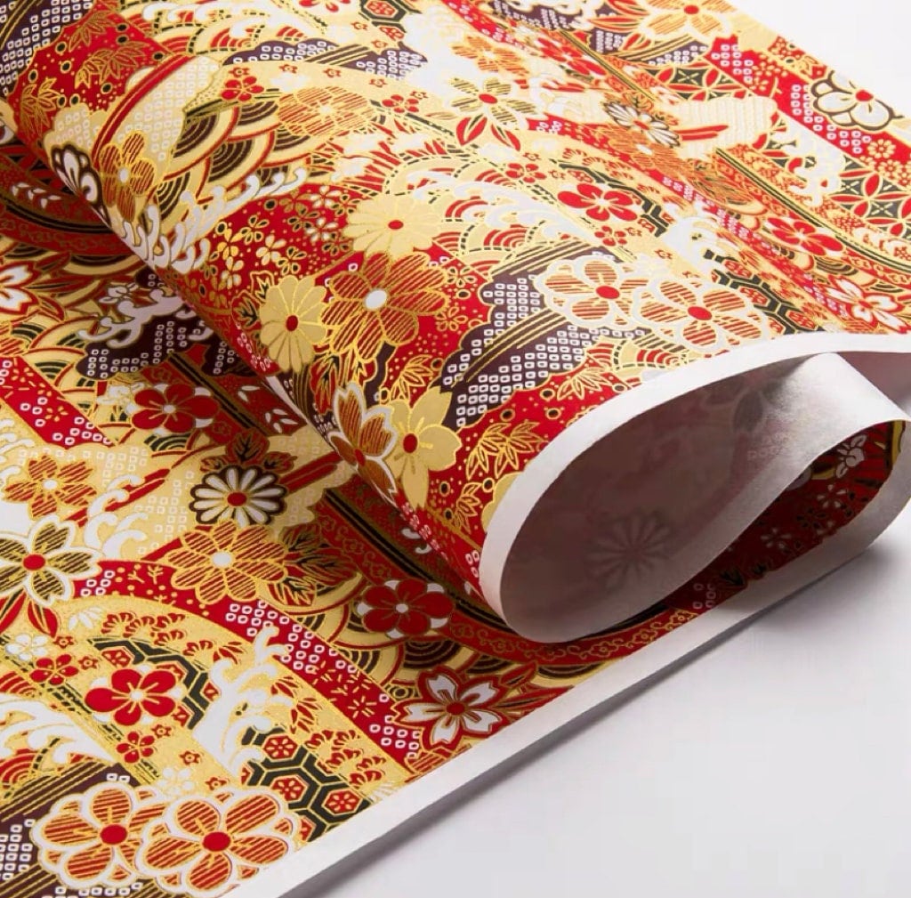 Japanese Geisha Themed Gift Wrapping Paper Rolls 28x79 