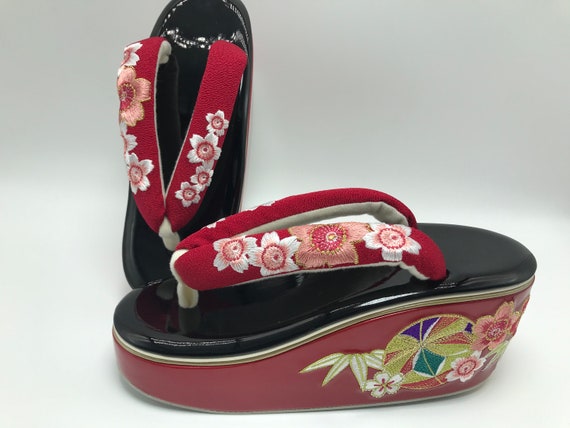 Kimono Clutch Handbag & Zori Kimono Sandal Set Japanese 