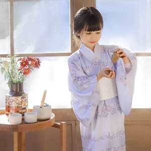 Kimono japonés para niñas, vestidos de Geisha negros y rojos