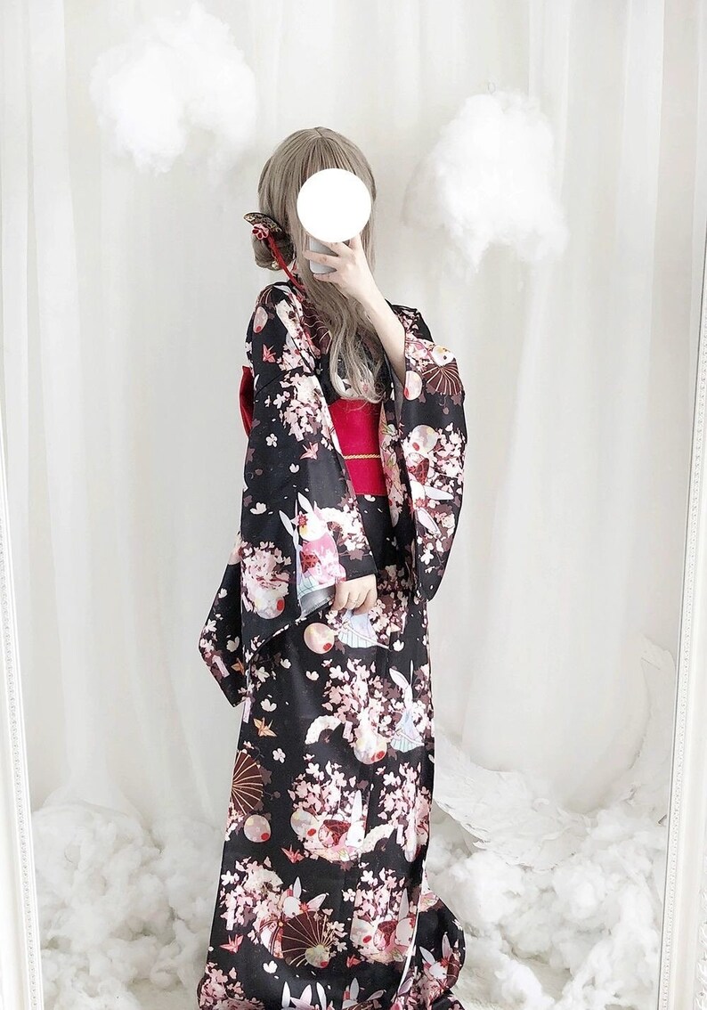 3 Colours Japanese Kimono /black Kimono/ White and Pink - Etsy