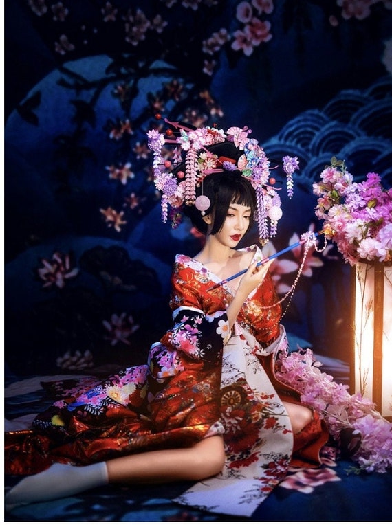 2023 Japanese women's dress traditional kimono dance costume | eBay