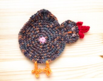 Chicken butt coaster Cute coasters Coffee table decor Crochet coasters Mug rug Easter decorations