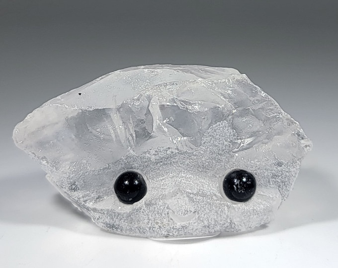 Clear Quartz Pet Rock Carving