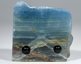 Blue Onyx Pet Rock Carving