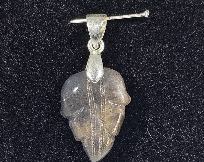 Sunstone and Moonstone Leaf  Pendant