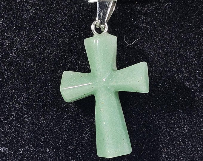 Green Aventurine Cross Pendant