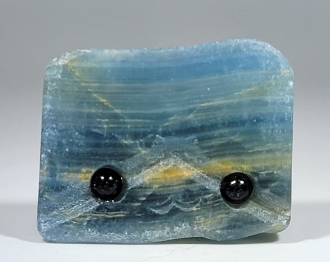 Blue Onyx Pet Rock Carving