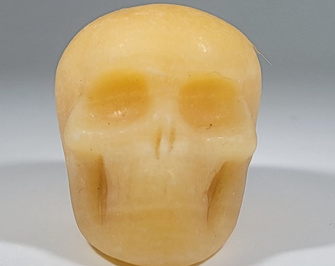 2" Orange Calcite Skull Carving