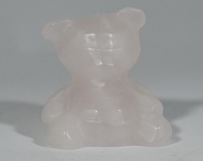 1" Rose Quartz Bear Carving