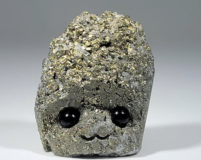 Raw Pyrite Pet Rock Carving