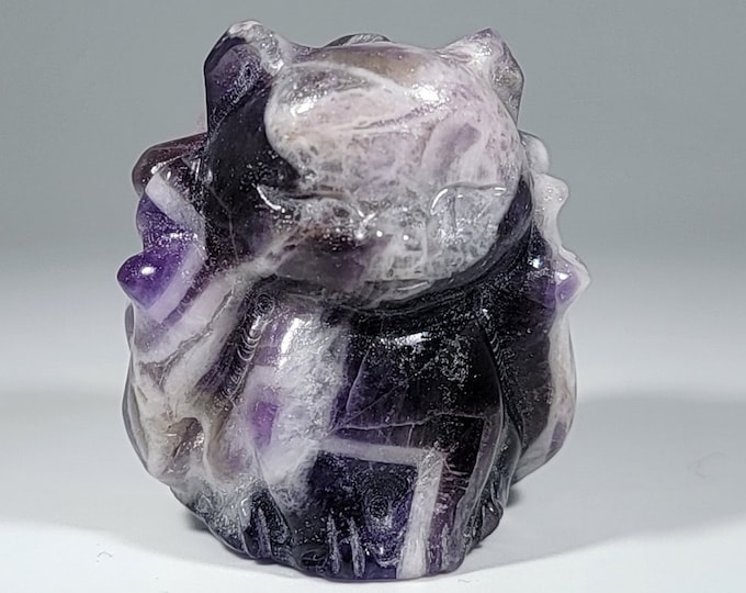 1.6" Dream Amethyst Nine Tail Fox Carving *Imperfect