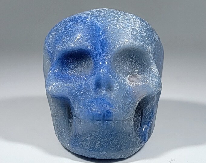 2" Blue Aventurine Skull Carving